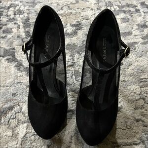 Call It Spring Black T-Strap Heels